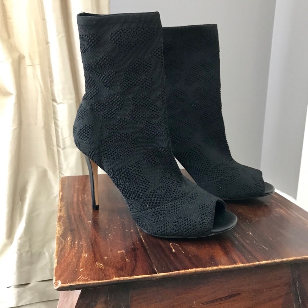 Charles David Open toe high heel sock bootie
